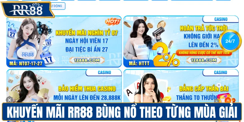 Khuyến mãi RR88 bùng nổ theo từng mùa giải