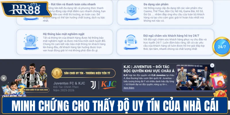 Minh chứng cho thấy độ uy tín của nhà cái