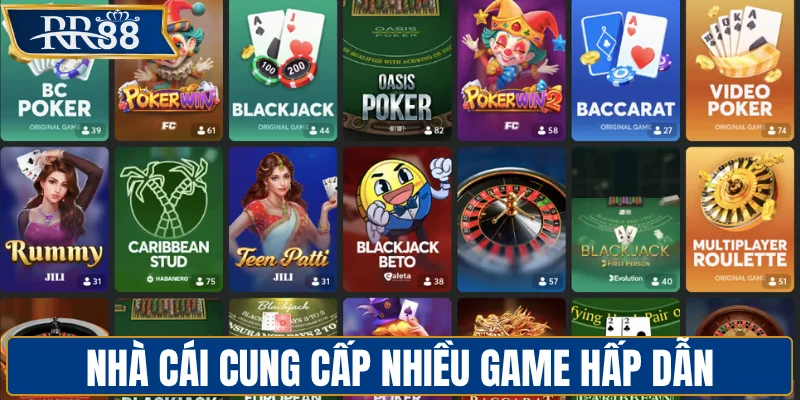 Nhà cái cung cấp nhiều game hấp dẫn